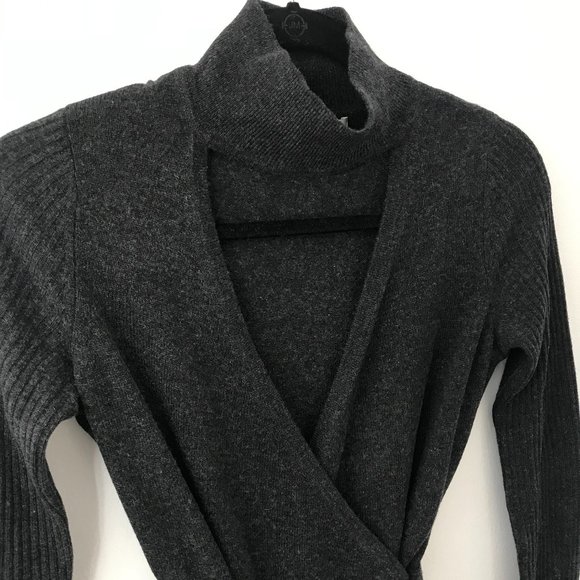 Diane Von Furstenberg Charcoal Wrap Dress - Picture 3 of 8